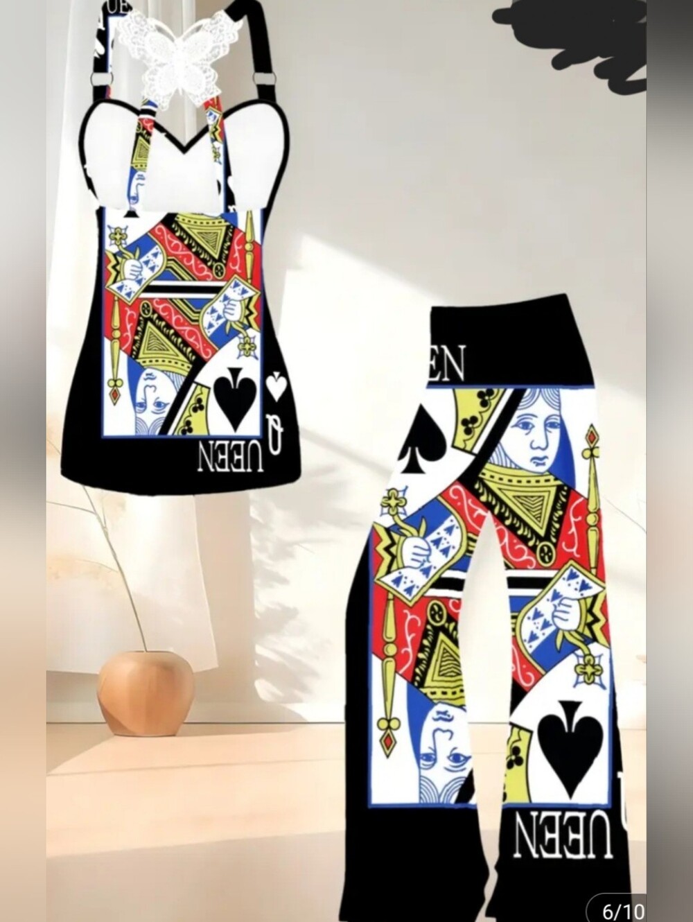Queen Card 2 PC pant set NWOT Size 14/16